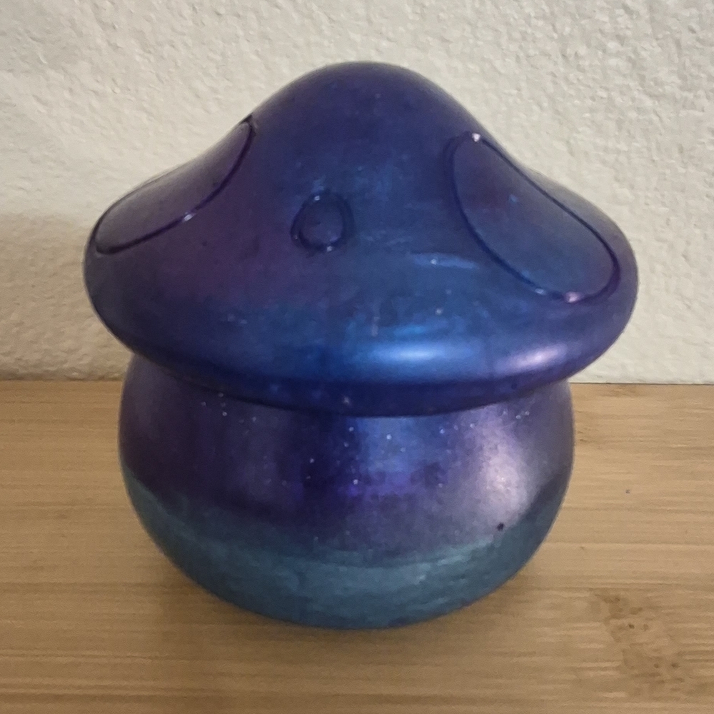 Purple and Blue Mushroom Storage Jar